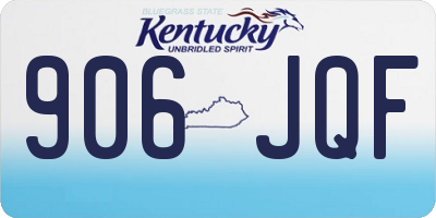 KY license plate 906JQF