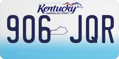 KY license plate 906JQR