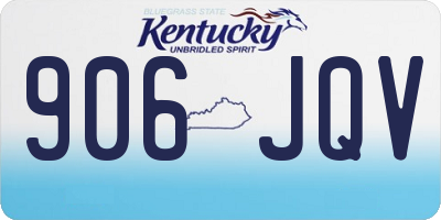 KY license plate 906JQV