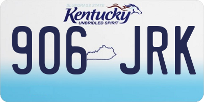 KY license plate 906JRK