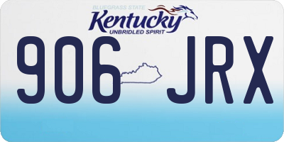 KY license plate 906JRX