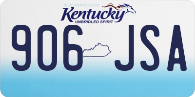 KY license plate 906JSA