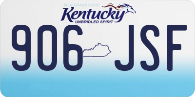 KY license plate 906JSF