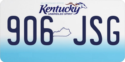 KY license plate 906JSG