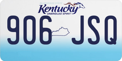 KY license plate 906JSQ