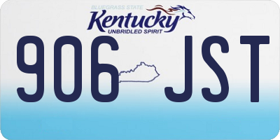 KY license plate 906JST