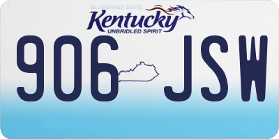 KY license plate 906JSW