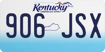 KY license plate 906JSX