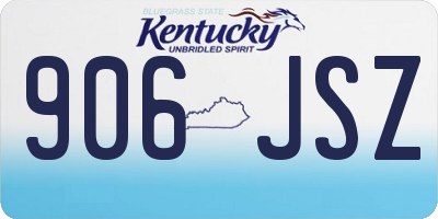 KY license plate 906JSZ