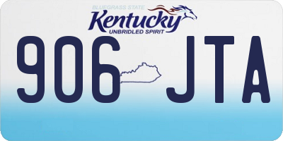 KY license plate 906JTA