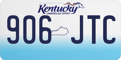 KY license plate 906JTC