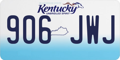 KY license plate 906JWJ