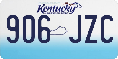 KY license plate 906JZC