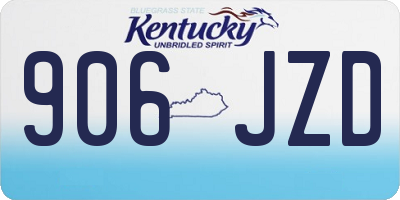 KY license plate 906JZD