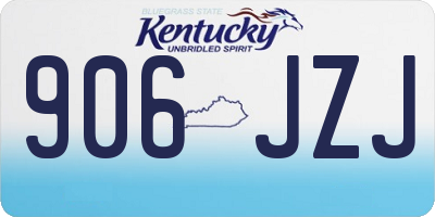 KY license plate 906JZJ