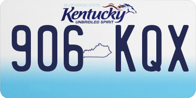 KY license plate 906KQX