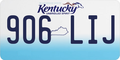 KY license plate 906LIJ