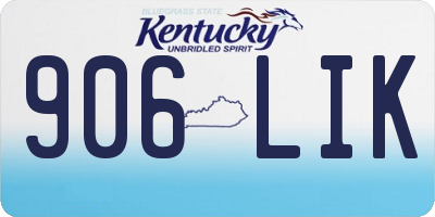 KY license plate 906LIK
