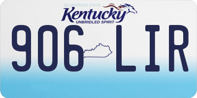 KY license plate 906LIR
