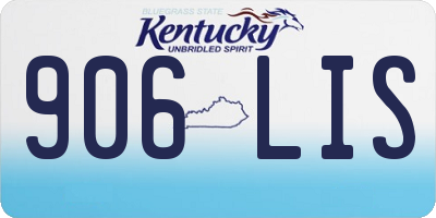KY license plate 906LIS