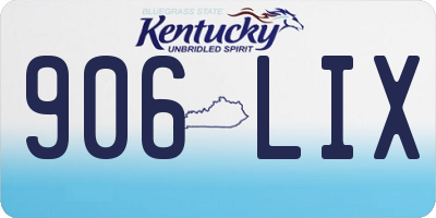 KY license plate 906LIX