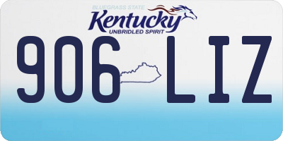 KY license plate 906LIZ