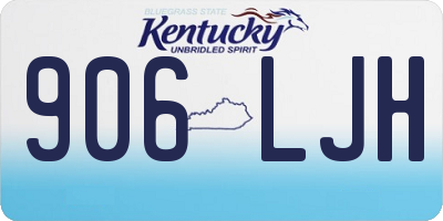 KY license plate 906LJH