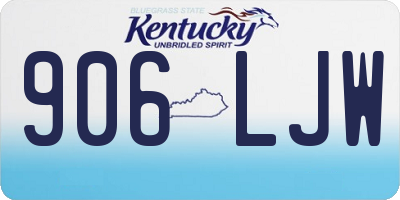 KY license plate 906LJW