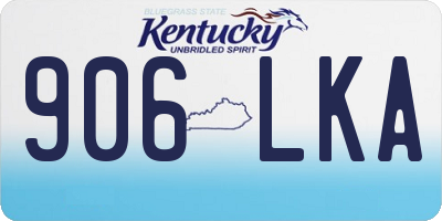 KY license plate 906LKA