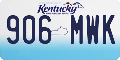 KY license plate 906MWK