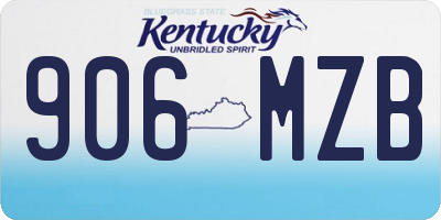 KY license plate 906MZB