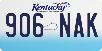 KY license plate 906NAK