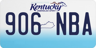 KY license plate 906NBA