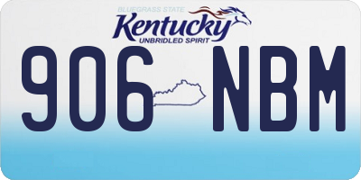 KY license plate 906NBM