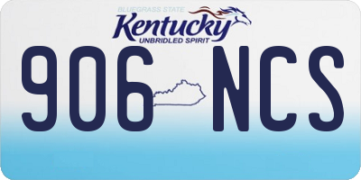 KY license plate 906NCS