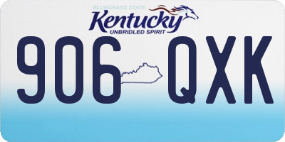 KY license plate 906QXK