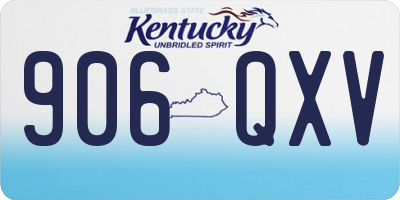 KY license plate 906QXV