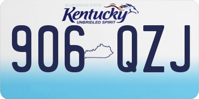 KY license plate 906QZJ