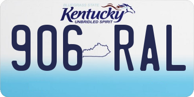 KY license plate 906RAL