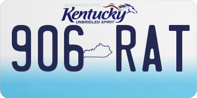 KY license plate 906RAT