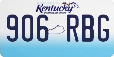 KY license plate 906RBG