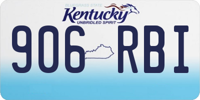 KY license plate 906RBI