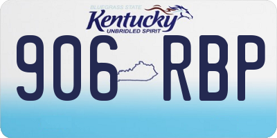 KY license plate 906RBP