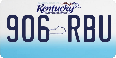 KY license plate 906RBU