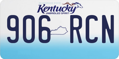KY license plate 906RCN