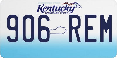 KY license plate 906REM