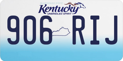 KY license plate 906RIJ