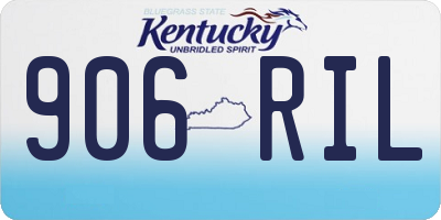 KY license plate 906RIL