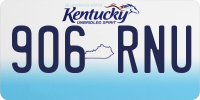 KY license plate 906RNU