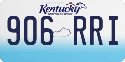 KY license plate 906RRI